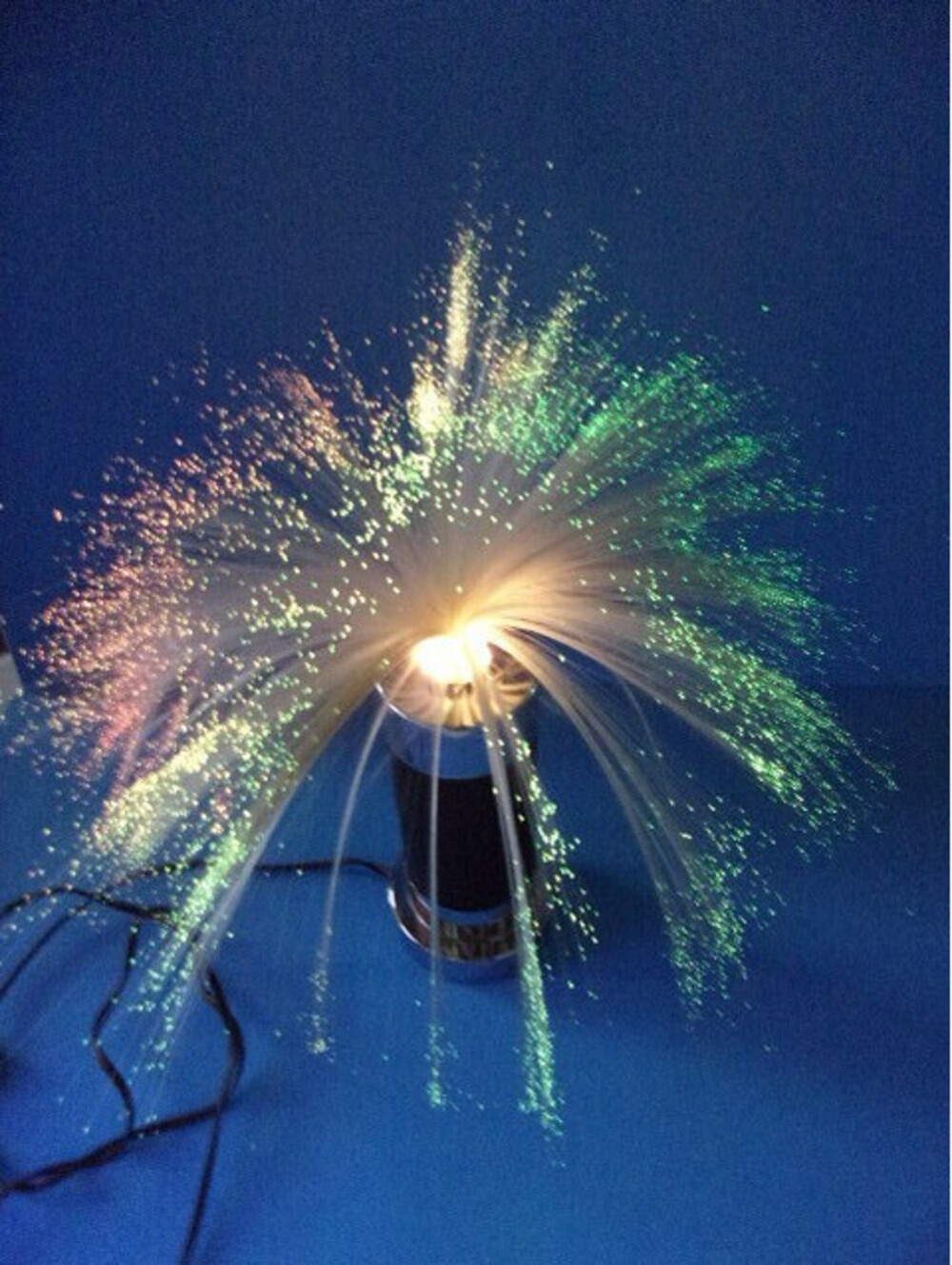Vintage Fantasia Firefly Fiber Optic Rotating Lamp Light Multi-Colored MCM Works